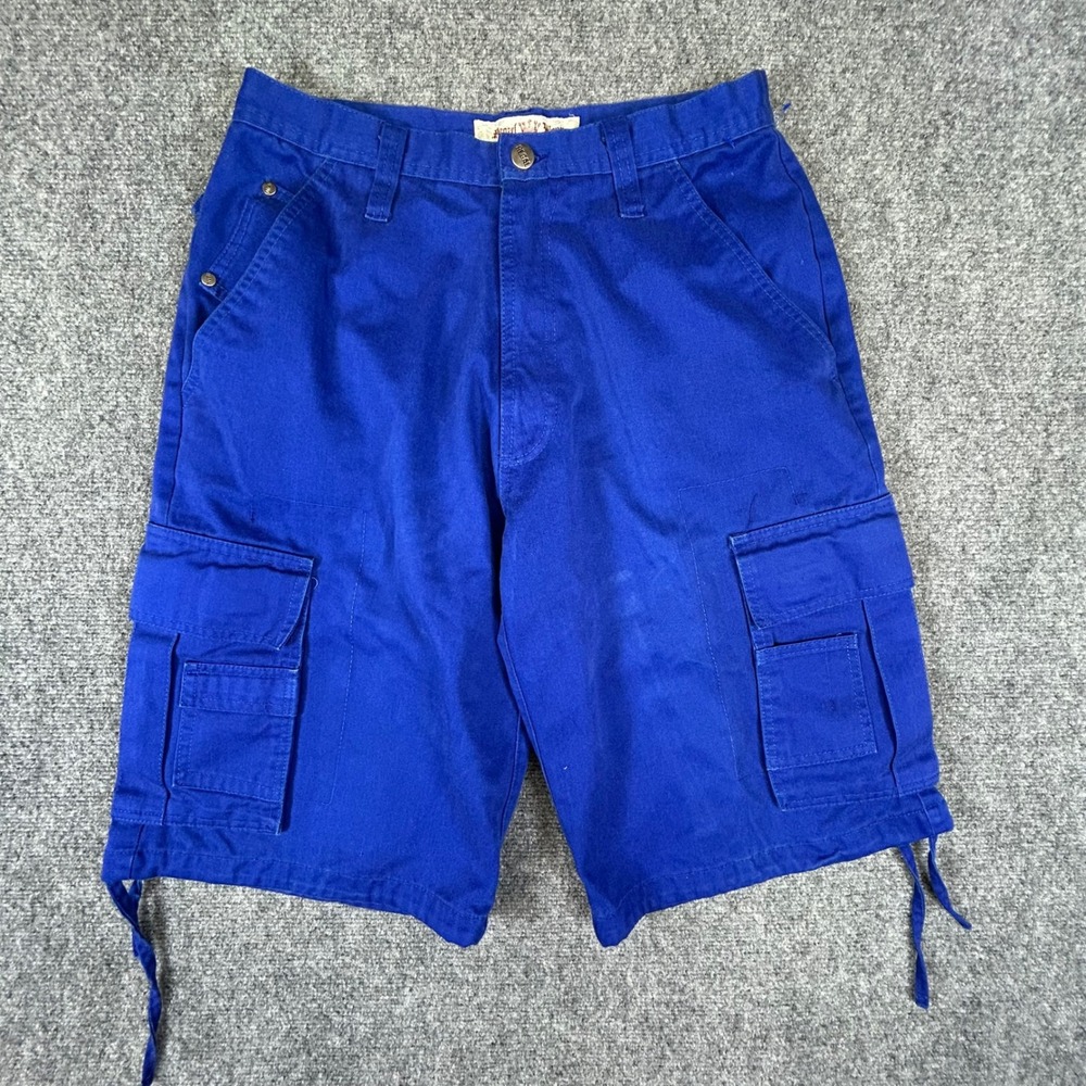 Regal Wear Mens 32 Cargo Shorts Blue Y2K Baggy Utility Streetwear Hammer Loop